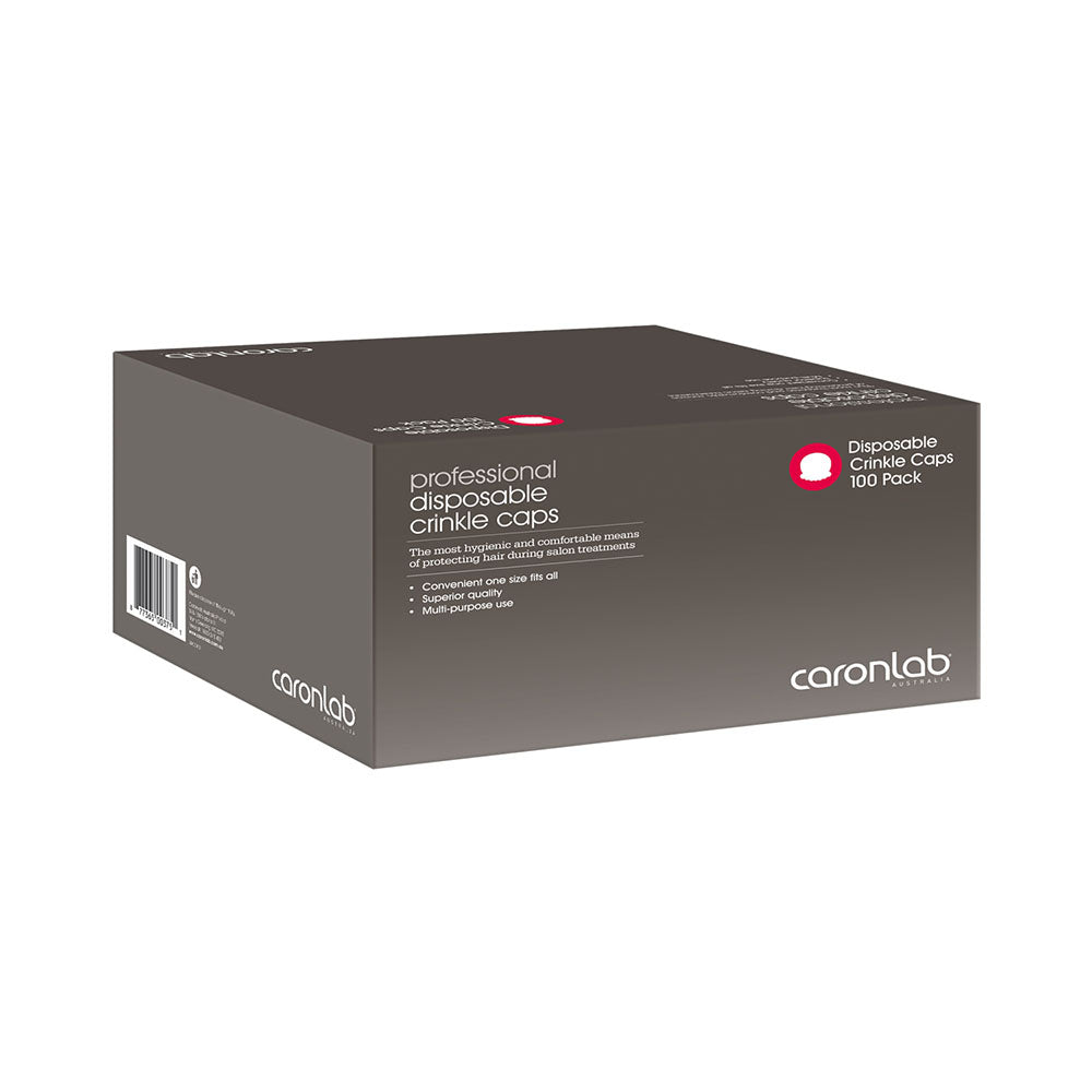 Caronlab Disposable Crinkle Caps 100pcs American Beauty Supply