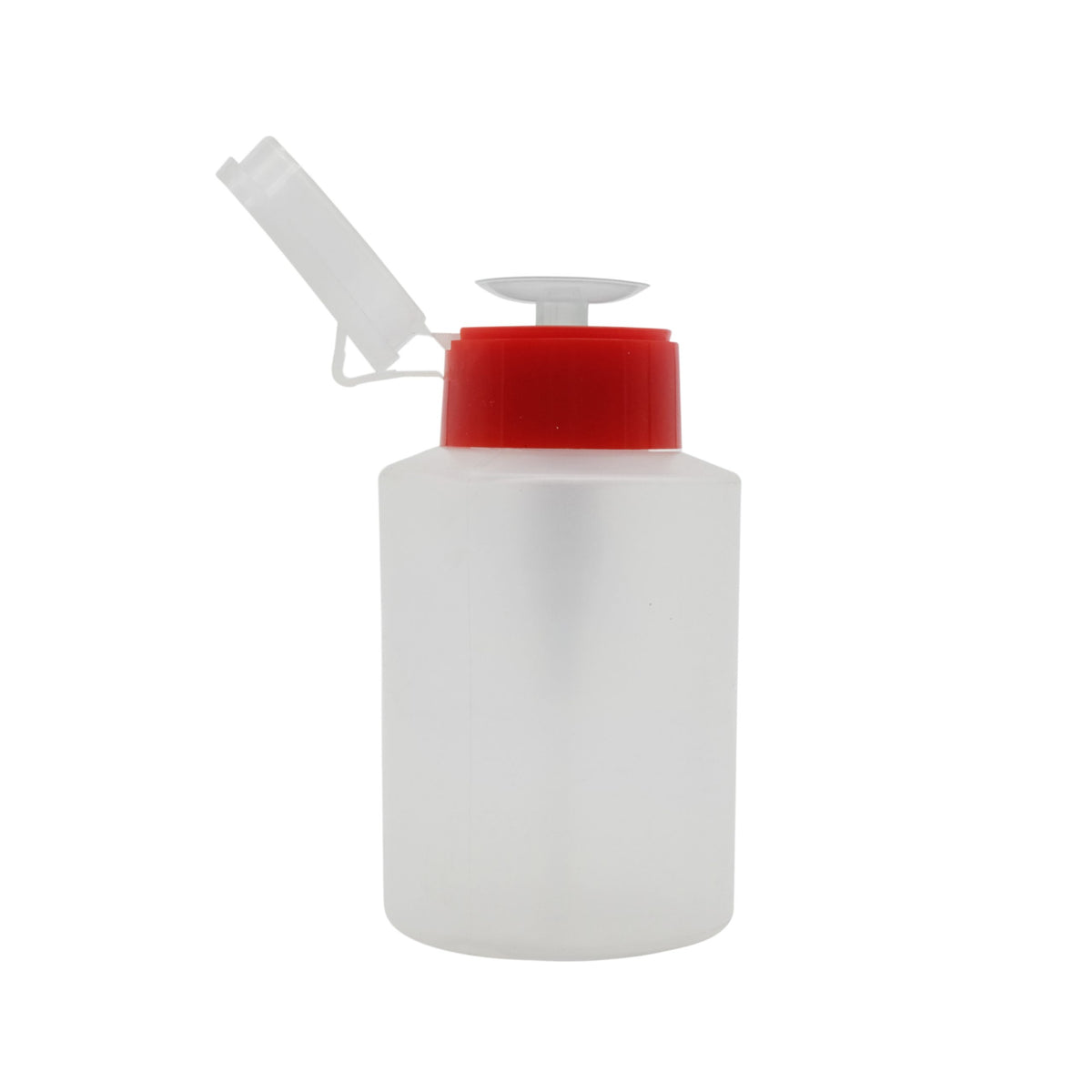 Liquid Pump Bottle (Plastic, Small Rounded with Red Cap) American