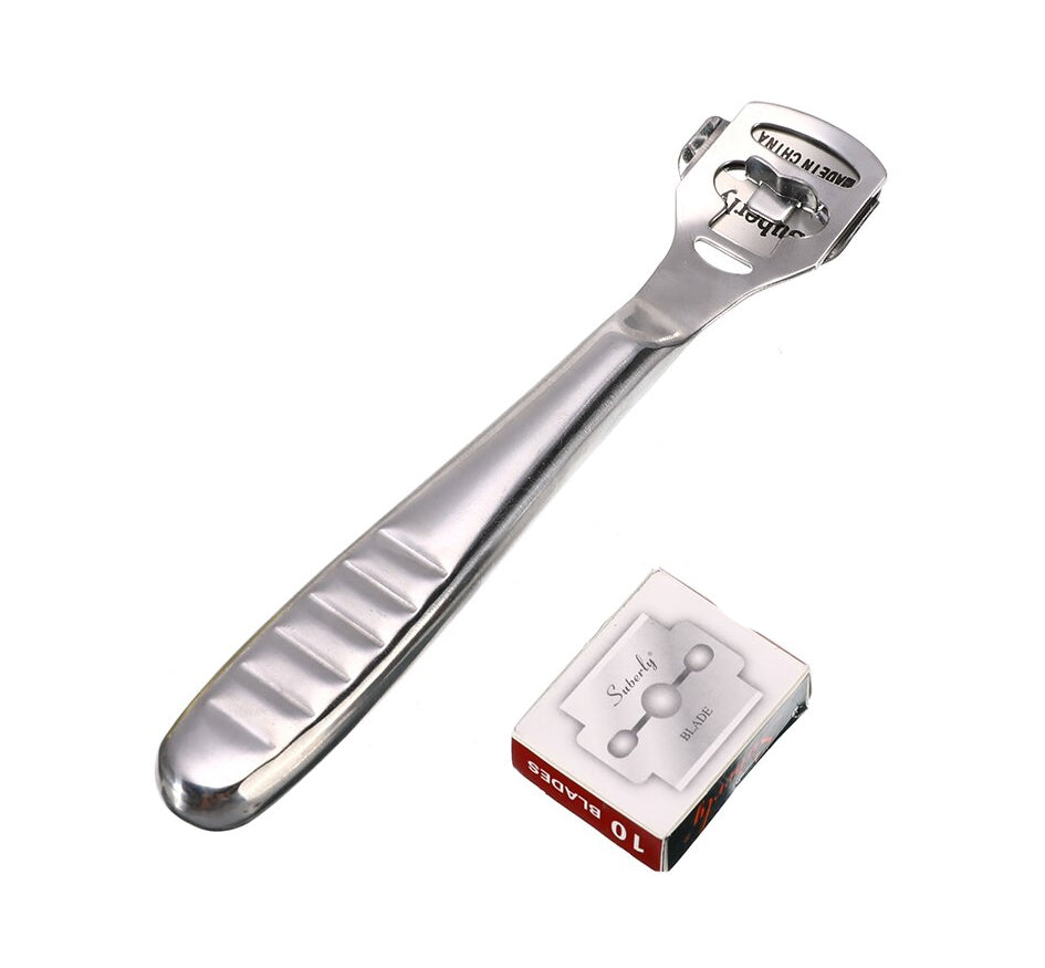 Callus Shaver/Corn Tool (Silver, Stainless Steel) with 10pcs Corn Blad ...